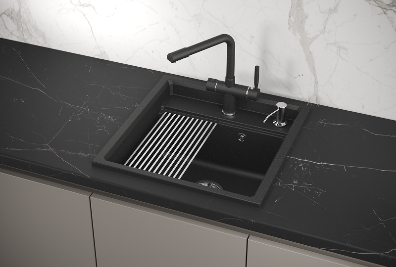 Мойка кухонная Granula Kitchen Space 5002, ЧЁРНЫЙ